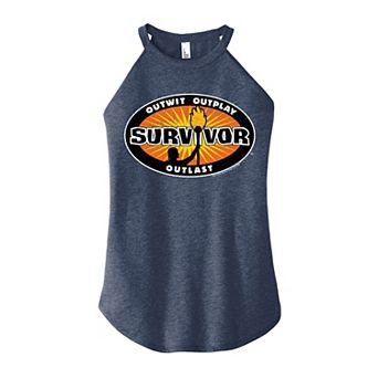 Juniors' Survivor Logo Badge High Neck Tank Top