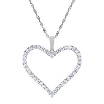 White Lotus Sterling Silver 4 1/2 Carat T.W. Lab-Created Moissanite Heart Pendant