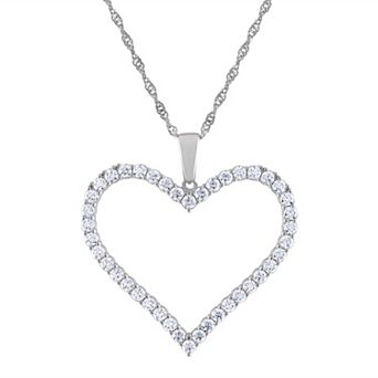 White Lotus Sterling Silver 4 1/2 Carat T.W. Lab-Created Moissanite Heart Pendant