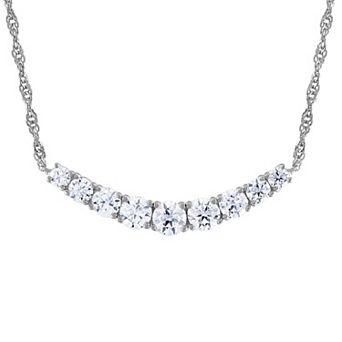 White Lotus Sterling Silver 3 1/5 Carat T.W. Lab-Created Moissanite 9-Stone Necklace