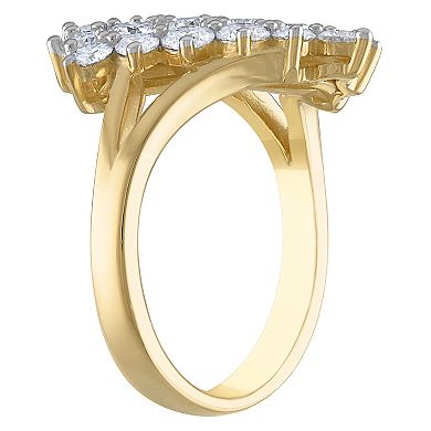 White Lotus 14k Gold Over Silver 2 1/3 Carat T.W. Lab-Created Moissanite Engagement Ring