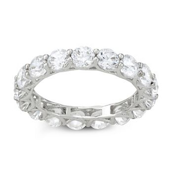 White Lotus Sterling Silver 6 Carat T.W. Lab-Created Moissanite Eternity Ring