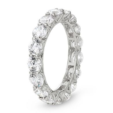 White Lotus Sterling Silver 6 Carat T.W. Lab-Created Moissanite Eternity Ring