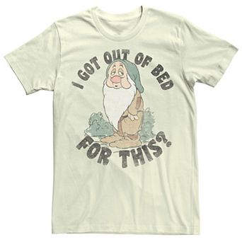 Disney's Snow White Sleepy Men's "I Got Out Of Bed For This" Vintage Graphic Tee