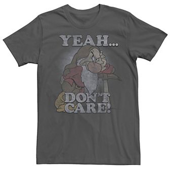 Disney's Snow White Grumpy "Yeah Don't Care" Vintage Graphic Men's Tee