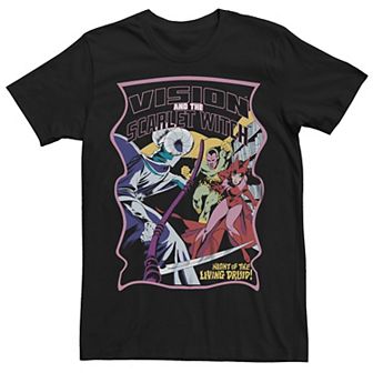 Men's Marvel Vision And The Scarlet Witch Comic Cover Night Of The Living Druid Graphic Tee