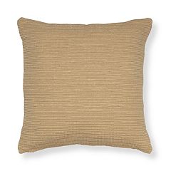 Semolina Textured Faux Fur Square Throw Pillow