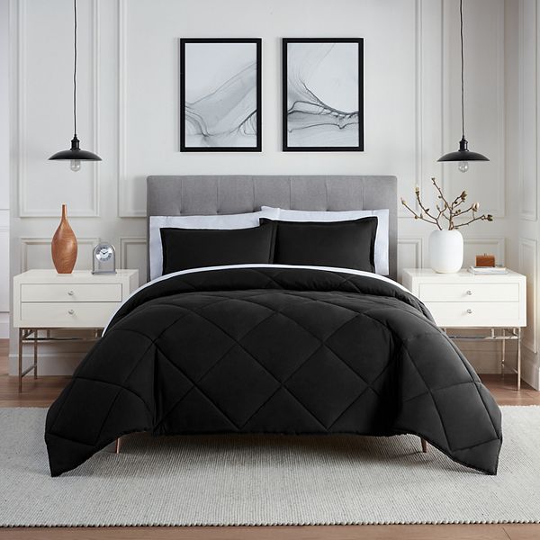 Eclipse Sleep Solutions Hall 2-Piece Black Solid Polyester Twin/Twin XL Comforter Set