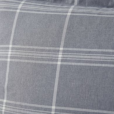 Sweet Home Collection Chambray Weave Plaid Comforter & Sheet Set with Shams
