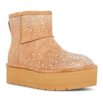 madden girl Ease-Hr Women's Tan Faux-Fur Boots