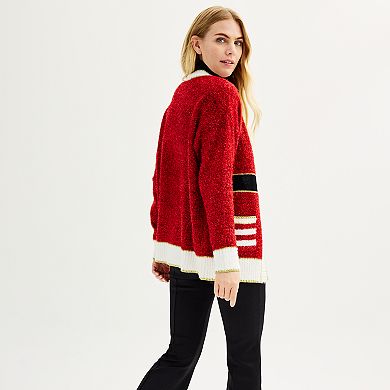Women's Celebrate Together™ Open Front Tinsel Christmas Sweater Cardigan