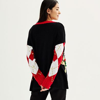 Women's Celebrate Together™ Long Sleeve Open Front Oh Snap Christmas Cardigan