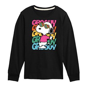 Boys 8-20 Peanuts Snoopy Groovy Long Sleeve Tee