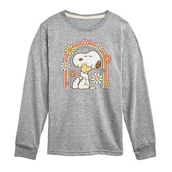 Boys 8-20 Peanuts Snoopy Retro Flower Long Sleeve Tee