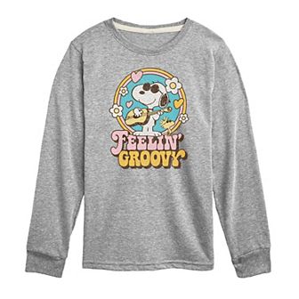 Boys 8-20 Peanuts Snoopy Feelin Groovy Long Sleeve Tee