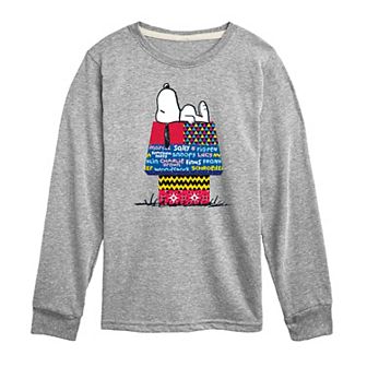 Boys 8-20 Peanuts Patchwork Doghouse Long Sleeve