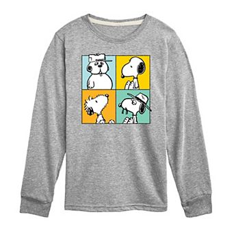 Boys 8-20 Peanuts Snoopy Siblings Grid Long Sleeve Graphic Tee