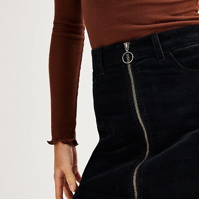 Juniors' SO® Zip Front Cord Skirt