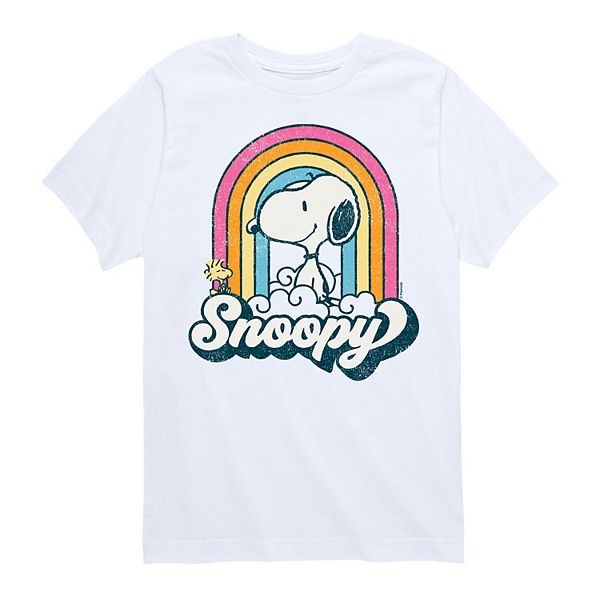 Boys 8-20 Peanuts Snoopy Rainbow Clouds Graphic Tee