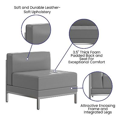 Emma and Oliver Contemporary LeatherSoftSoft Reception Modular Middle Chair