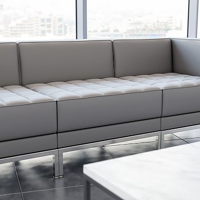 Emma and Oliver Contemporary LeatherSoftSoft Reception Modular Middle Chair