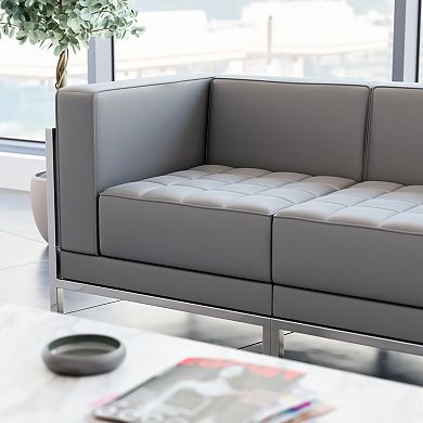 Emma and Oliver Modular Left Corner Quilted Tufted Seat Chair with Encasing Frame