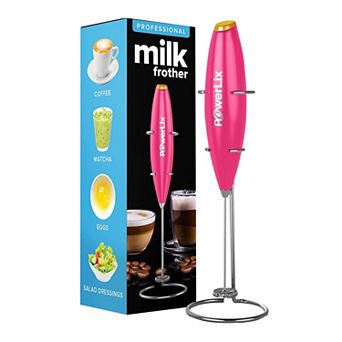 Powerlix Milk Frother Handheld Battery Operated Electric Whisk Foam Maker For Coffee