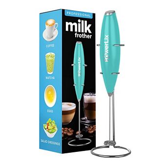 Powerlix Milk Frother Handheld Battery Operated Electric Whisk Foam Maker For Coffee
