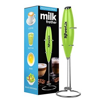 Powerlix Milk Frother Handheld Battery Operated Electric Whisk Foam Maker For Coffee