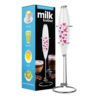 Powerlix Milk Frother Handheld Battery Operated Electric Whisk Foam Maker For Coffee