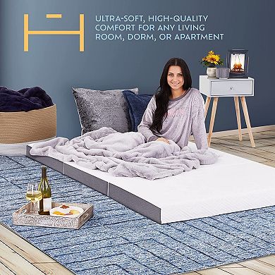 Heyward 4” Trifold Twin Mattress, Machine Washable Memory Foam Mattress