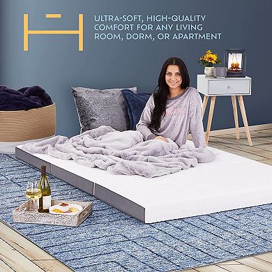 Heyward 4” Trifold Twin Mattress, Machine Washable Memory Foam Mattress