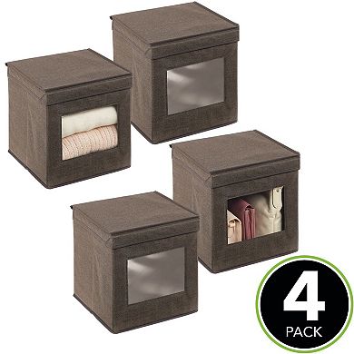 mDesign Fabric Stackable Cube Storage Organizer Box - 4 Pack