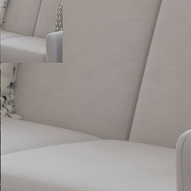 Merrick Lane Green River Modern Farmhouse Engineered Wood End Table with Two Tiered Shelving and Powder Coated Steel Accents