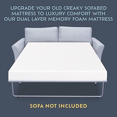 Heyward 4.5” Sofa Full Size Mattress, Memory Foam Mattress for Sofa Bed