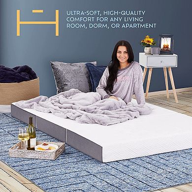 Heyward 6” Trifold Mattress Queen Size, Machine Washable Memory Foam Mattress