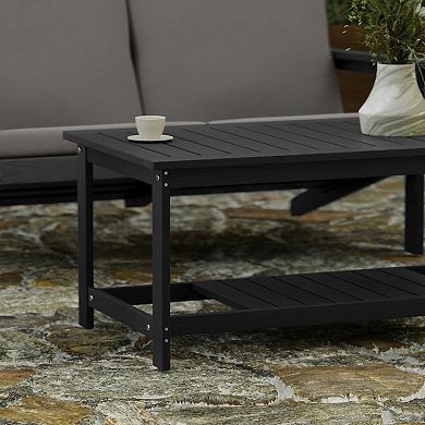 Merrick Lane Indoor/Outdoor Poly Resin 2-Tier Adirondack Coffee Table