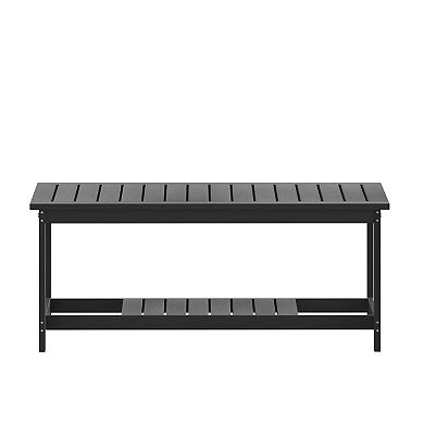 Merrick Lane Indoor/Outdoor Poly Resin 2-Tier Adirondack Coffee Table