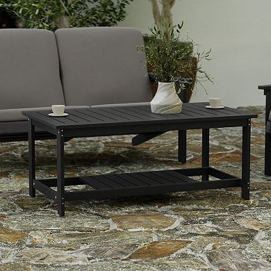 Merrick Lane Indoor/Outdoor Poly Resin 2-Tier Adirondack Coffee Table