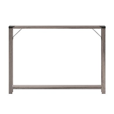 Merrick Lane Green River Modern Farmhouse Engineered Wood Sofa Table and Powder Coated Steel Accents