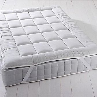 Plush Fiber 2-Inch Mattress Topper Down Alternative Anchor Bands