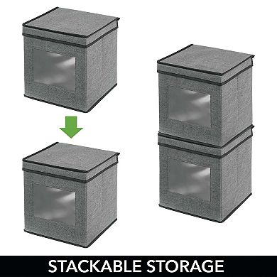 mDesign Fabric Stackable Cube Storage Organizer Box - 6 Pack