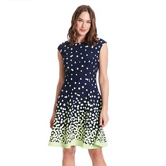 Women's London Times Cap Sleeve Fit & Flare Dress