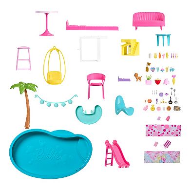 Barbie Dreamhouse Pool Party Doll House with 3 Story Slide