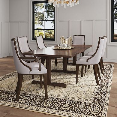 MANHATTAN COMFORT Grand Faux Leather Dining Arm Chair