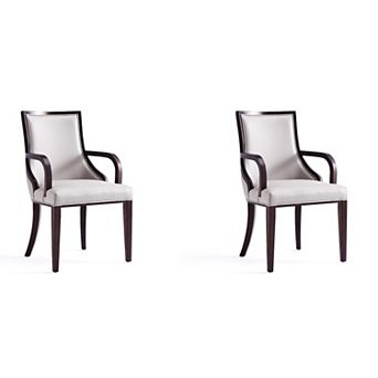MANHATTAN COMFORT Grand Faux Leather Dining Arm Chair 2 pc Set