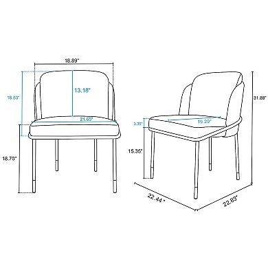 MANHATTAN COMFORT Flor Dining Chair 2-piece Set