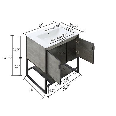 MANHATTAN COMFORT Scarsdale Bathroom Sink Vanity Floor Decor