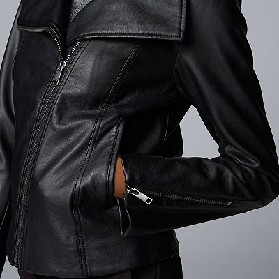 Women's Simply Vera Vera Wang Faux Leather Moto Jacket