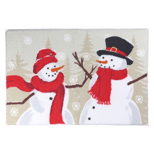 Christmas St Nicholas Square Red Black White Santa Belt Bath Mat Rug 20x30  NWT